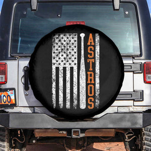 Vintage Astro Spare Tire Cover Last Name Baseball American Flag Retro Style 70s 80s 90s TS10 No hole Black Print Your Wear