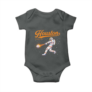 Houston Clutch City Baby Onesie Astronaut Baseball Player In Space TS10 Dark Heather Print Your Wear