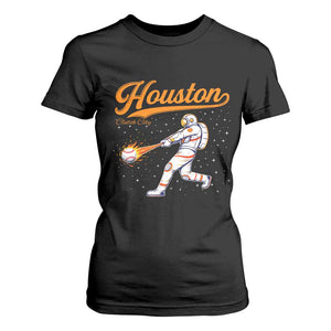 Houston Clutch City T Shirt For Women Astronaut Baseball Player In Space TS10 Black Print Your Wear