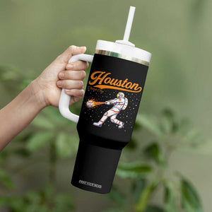 Houston Clutch City Tumbler With Handle Astronaut Baseball Player In Space TS10 Print Your Wear