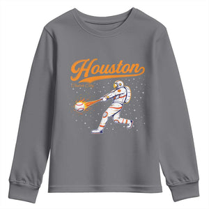 Houston Clutch City Youth Sweatshirt Astronaut Baseball Player In Space TS10 Charcoal Print Your Wear