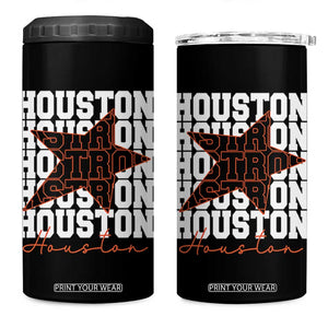 Houston Sport Baseball Fans 4 in 1 Can Cooler Tumbler US State Vintage Graphic TS10 One Size: 16 oz Black Print Your Wear