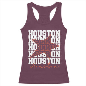 Houston Sport Baseball Fans Racerback Tank Top US State Vintage Graphic TS10 Maroon Print Your Wear