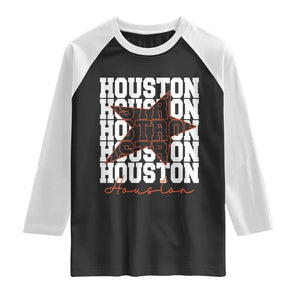 Houston Sport Baseball Fans Raglan Shirt US State Vintage Graphic TS10 Black White Print Your Wear