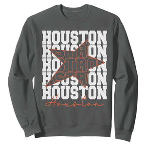 Houston Sport Baseball Fans Sweatshirt US State Vintage Graphic TS10 Dark Heather Print Your Wear