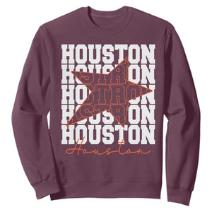 Houston Sport Baseball Fans Sweatshirt US State Vintage Graphic TS10 Maroon Print Your Wear