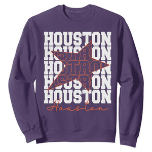 Houston Sport Baseball Fans Sweatshirt US State Vintage Graphic TS10 Purple Print Your Wear