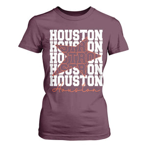 Houston Sport Baseball Fans T Shirt For Women US State Vintage Graphic TS10 Maroon Print Your Wear