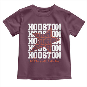 Houston Sport Baseball Fans Toddler T Shirt US State Vintage Graphic TS10 Maroon Print Your Wear