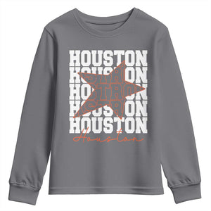 Houston Sport Baseball Fans Youth Sweatshirt US State Vintage Graphic TS10 Charcoal Print Your Wear