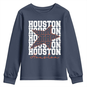 Houston Sport Baseball Fans Youth Sweatshirt US State Vintage Graphic TS10 Navy Print Your Wear