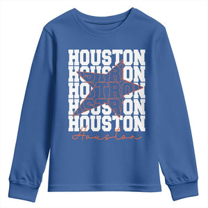 Houston Sport Baseball Fans Youth Sweatshirt US State Vintage Graphic TS10 Royal Blue Print Your Wear