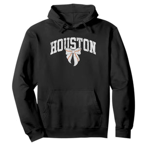 Retro Houston Hoodie Baseball Coquette Bow Varsity Vintage Sports 80s 90s TS10 Black Print Your Wear