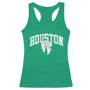 Retro Houston Racerback Tank Top Baseball Coquette Bow Varsity Vintage Sports 80s 90s TS10 Irish Green Print Your Wear