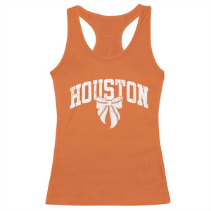 Retro Houston Racerback Tank Top Baseball Coquette Bow Varsity Vintage Sports 80s 90s TS10 Orange Print Your Wear