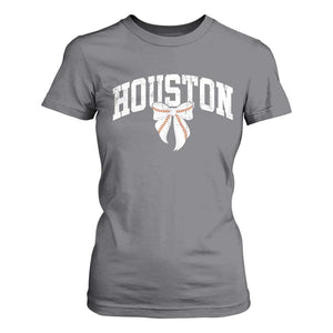 Retro Houston T Shirt For Women Baseball Coquette Bow Varsity Vintage Sports 80s 90s TS10 Charcoal Print Your Wear