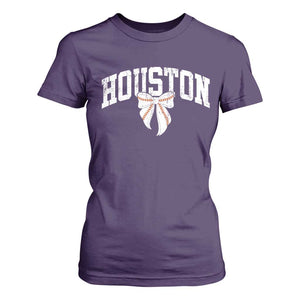 Retro Houston T Shirt For Women Baseball Coquette Bow Varsity Vintage Sports 80s 90s TS10 Purple Print Your Wear