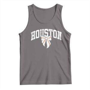Retro Houston Tank Top Baseball Coquette Bow Varsity Vintage Sports 80s 90s TS10 Deep Heather Print Your Wear
