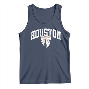 Retro Houston Tank Top Baseball Coquette Bow Varsity Vintage Sports 80s 90s TS10 Navy Print Your Wear
