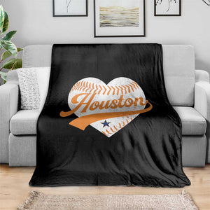 Houston Clutch City Throw Blanket Baseball Heart Varsity Script Vintage Sports Fans TS10 Print Your Wear