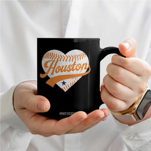Houston Clutch City Coffee Mug Baseball Heart Varsity Script Vintage Sports Fans TS10 Print Your Wear