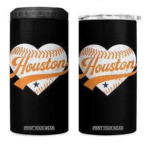 Houston Clutch City 4 in 1 Can Cooler Tumbler Baseball Heart Varsity Script Vintage Sports Fans TS10 One Size: 16 oz Black Print Your Wear