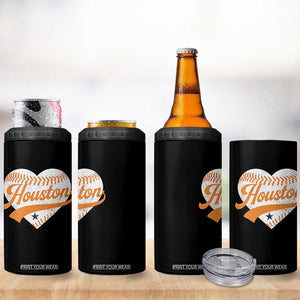 Houston Clutch City 4 in 1 Can Cooler Tumbler Baseball Heart Varsity Script Vintage Sports Fans TS10 Print Your Wear