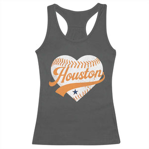 Houston Clutch City Racerback Tank Top Baseball Heart Varsity Script Vintage Sports Fans TS10 Dark Heather Print Your Wear
