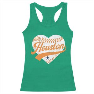 Houston Clutch City Racerback Tank Top Baseball Heart Varsity Script Vintage Sports Fans TS10 Irish Green Print Your Wear