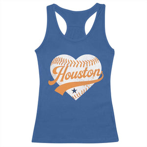 Houston Clutch City Racerback Tank Top Baseball Heart Varsity Script Vintage Sports Fans TS10 Royal Blue Print Your Wear
