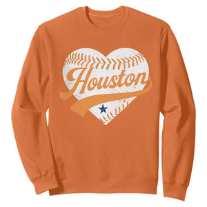 Houston Clutch City Sweatshirt Baseball Heart Varsity Script Vintage Sports Fans TS10 Orange Print Your Wear