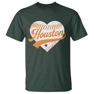Houston Clutch City T Shirt Baseball Heart Varsity Script Vintage Sports Fans TS10 Dark Forest Green Print Your Wear