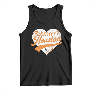 Houston Clutch City Tank Top Baseball Heart Varsity Script Vintage Sports Fans TS10 Black Print Your Wear