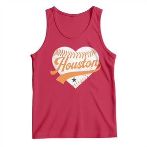 Houston Clutch City Tank Top Baseball Heart Varsity Script Vintage Sports Fans TS10 Red Print Your Wear