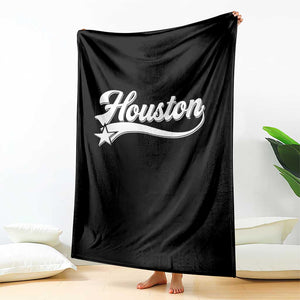 Retro Houston Throw Blanket Varsity Script Vintage Sports Jersey Style 80s 90s TS10 Print Your Wear