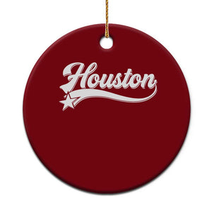 Retro Houston Ceramic Ornament Varsity Script Vintage Sports Jersey Style 80s 90s TS10 1pc Red Print Your Wear