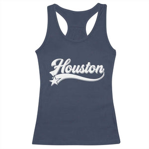 Retro Houston Racerback Tank Top Varsity Script Vintage Sports Jersey Style 80s 90s TS10 Navy Print Your Wear