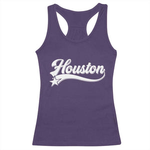 Retro Houston Racerback Tank Top Varsity Script Vintage Sports Jersey Style 80s 90s TS10 Purple Print Your Wear
