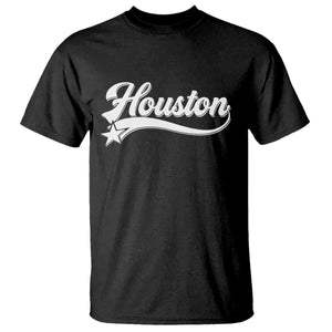 Retro Houston T Shirt Varsity Script Vintage Sports Jersey Style 80s 90s TS10 Black Print Your Wear