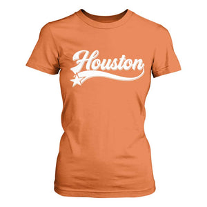 Retro Houston T Shirt For Women Varsity Script Vintage Sports Jersey Style 80s 90s TS10 Orange Print Your Wear