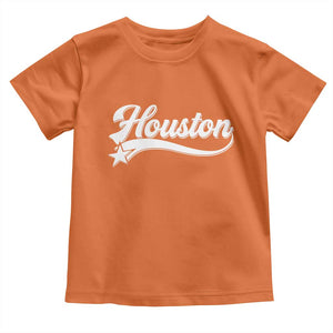 Retro Houston Toddler T Shirt Varsity Script Vintage Sports Jersey Style 80s 90s TS10 Orange Print Your Wear