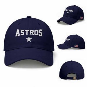 Vintage Astro Varsity Name Baseball Cap Retro Throwback Athletic Sports Style 80s 90s TS10 Baseball Cap Universal Fit Dark Blue Print Your Wear