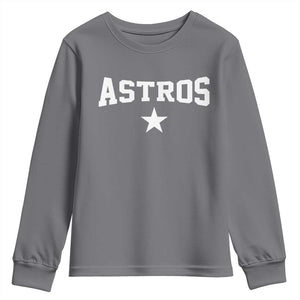 Vintage Astro Varsity Name Youth Sweatshirt Retro Throwback Athletic Sports Style 80s 90s TS10 Charcoal Print Your Wear