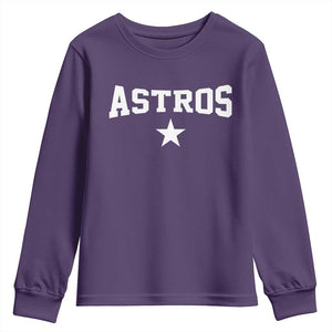 Vintage Astro Varsity Name Youth Sweatshirt Retro Throwback Athletic Sports Style 80s 90s TS10 Purple Print Your Wear
