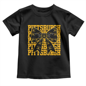 Pittsburgh Coquette Bow Toddler T Shirt Retro Sports Style Pirate Skull TS10 Black Print Your Wear