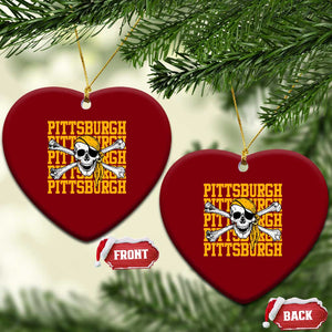 Pittsburgh Lovers Ceramic Ornament Retro Pennsylvania Steel City Pirate Skull TS10 Print Your Wear