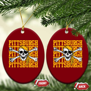 Pittsburgh Lovers Ceramic Ornament Retro Pennsylvania Steel City Pirate Skull TS10 Print Your Wear