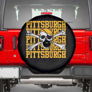 Pittsburgh Lovers Spare Tire Cover Retro Pennsylvania Steel City Pirate Skull TS10 Black Print Your Wear