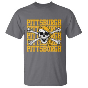 Pittsburgh Lovers T Shirt Retro Pennsylvania Steel City Pirate Skull TS10 Charcoal Print Your Wear