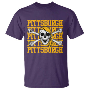Pittsburgh Lovers T Shirt Retro Pennsylvania Steel City Pirate Skull TS10 Purple Print Your Wear